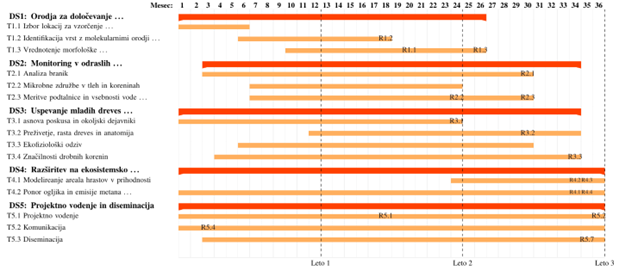Slika. Časovnica projekta