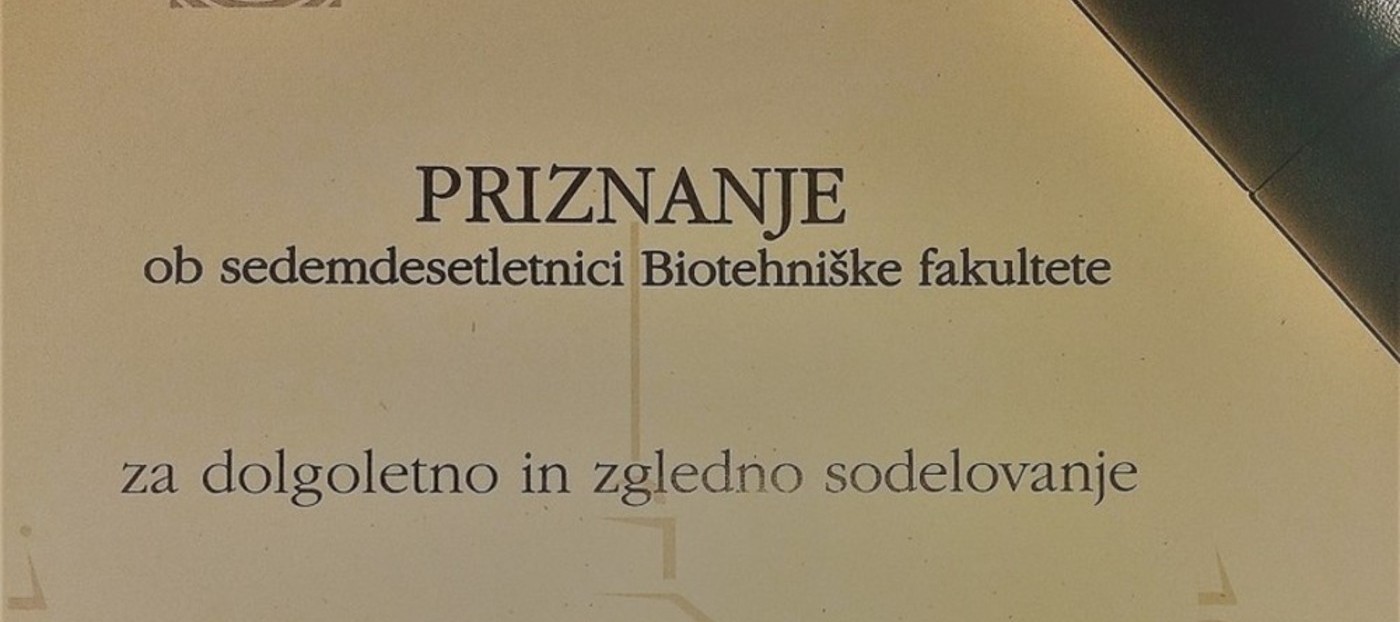 Biotehiški fakulteti čestitamo ob 70. obletnici!