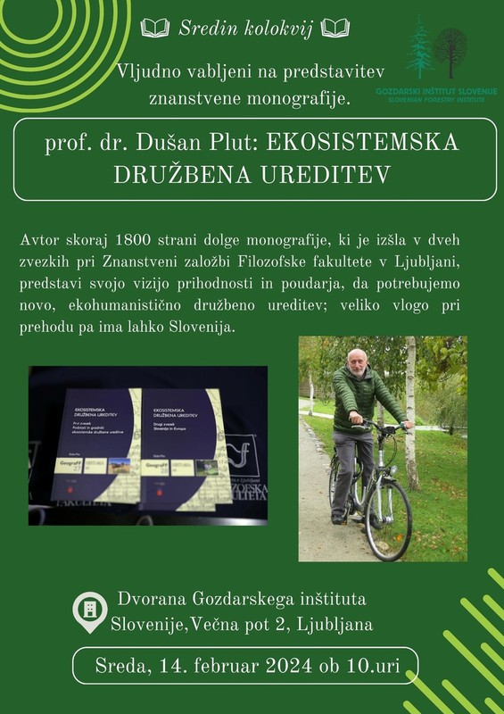 Vabilo na predstavitev znanstvene monografije prof. dr. Dušana Pluta